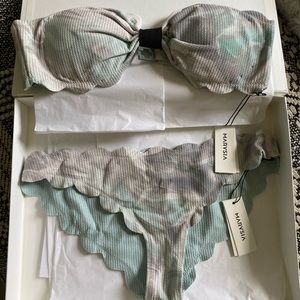 Marysia Antibes Smoke Blue Bikini size Medium NWT